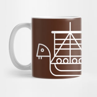 Viking Dragon Ship. Scandinavian pattern. Mug